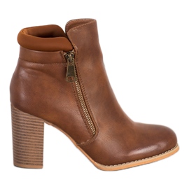 Super Mode Botas clássicas com zíper castanho