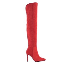Small Swan Botas de salto alto sexy vermelho