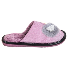 Bona Chinelos elegantes com aplicação roxo prata cinza