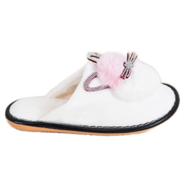 Bona Chinelos com zircônia cúbica branco rosa Bona Chinelos com zircônia cúbica branco rosa