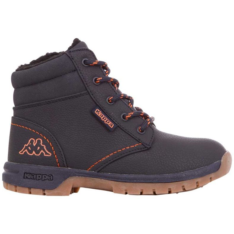 Sapatos infantis Kappa Cammy Fur T preto e laranja 260637T 6744