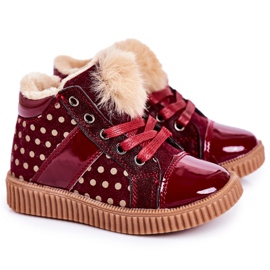 PL1 Tênis infantil com botas quentes em bolinhas vermelhas Anastasia vermelho PL1 Tênis infantil com botas quentes em bolinhas vermelhas Anastasia vermelho