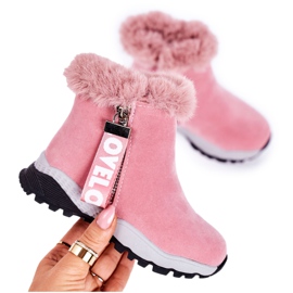 Linshi Botas de neve quentes para crianças com pele rosa amor-amor Linshi Botas de neve quentes para crianças com pele rosa amor-amor