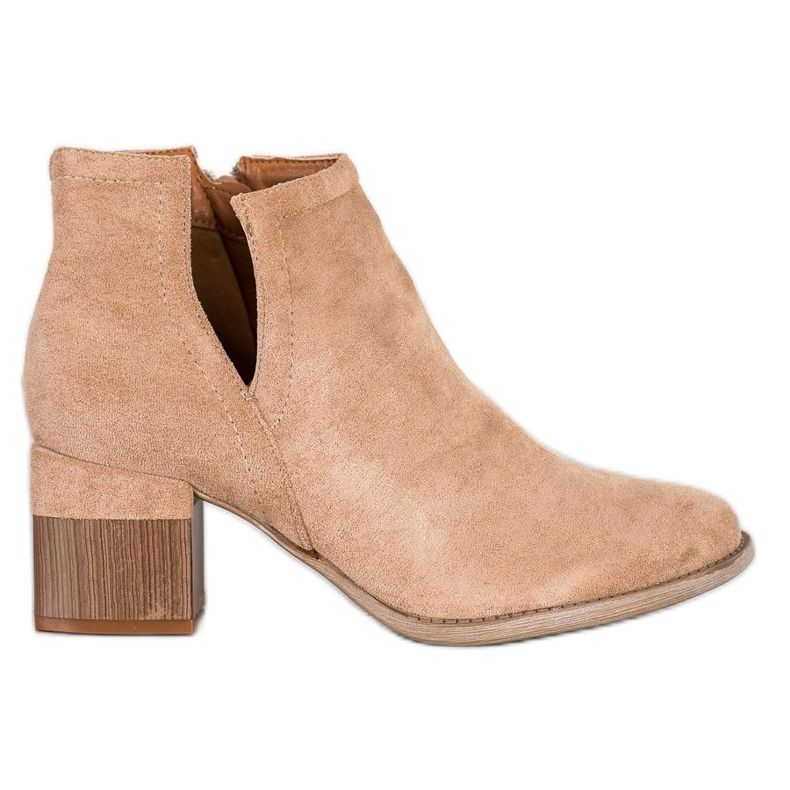 Bella Paris Botas de camurça com corte bege