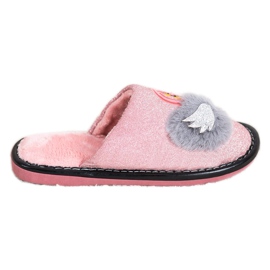 Bona Chinelos elegantes com aplicação rosa