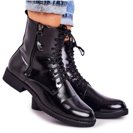 PJ1 Botas quentes femininas clássicas lacadas pretas simplicidade preto PJ1 Botas quentes femininas clássicas lacadas pretas simplicidade preto