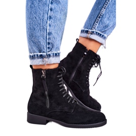 PJ1 Botas de camurça quente clássicas femininas pretas Simplicidade preto