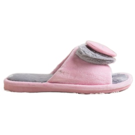 Bona Chinelos Quentes Com Coração rosa cinza Bona Chinelos Quentes Com Coração rosa cinza