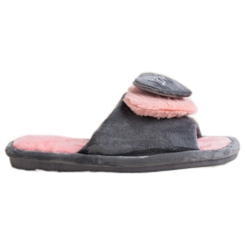 Bona Chinelos Quentes Com Coração rosa cinza