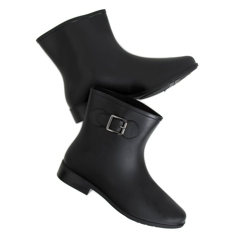 Botins com fivela preta D32 Preta preto Botins com fivela preta D32 Preta preto