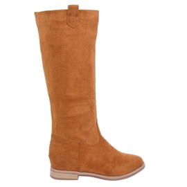 Botas em camelo de cunha oculta NC968P Camel castanho multicolorido