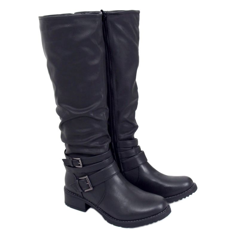 Botas de montaria femininas pretas 7501 pretas preto
