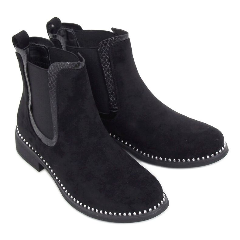 Botas Jodhpur pretas camurça preta RQ313 preta preto
