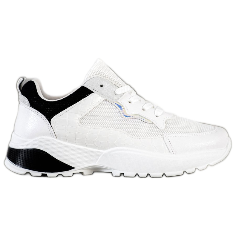 SHELOVET Tênis com palmilhas pretas branco preto cinza