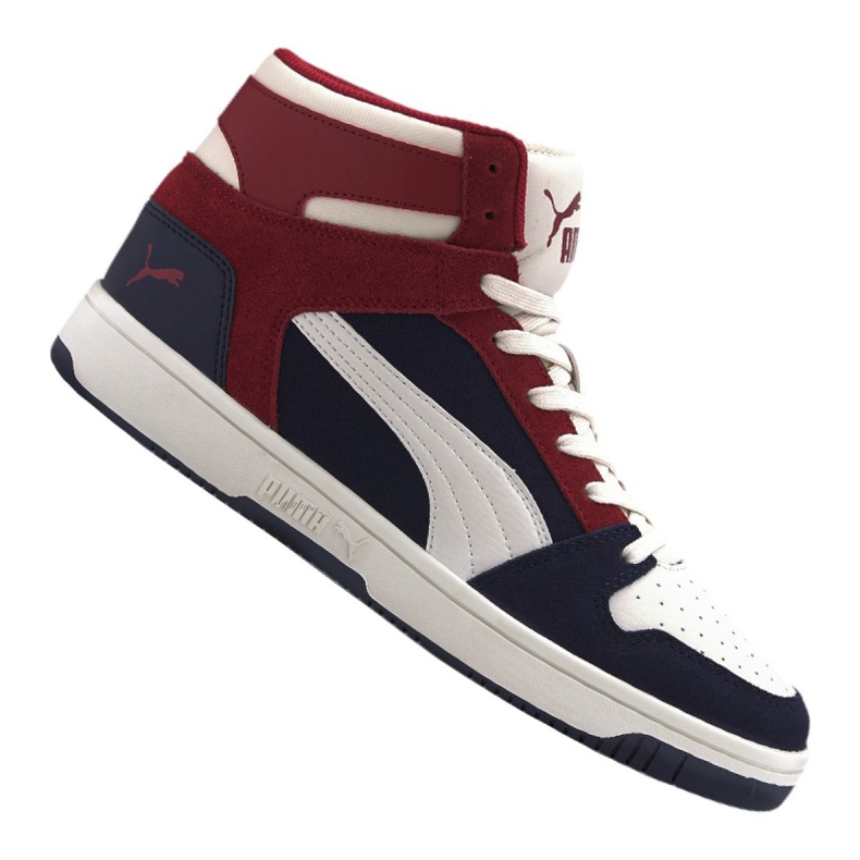 Puma Rebound LayUp Sd M 370219-04 branco preto vermelho multicolorido
