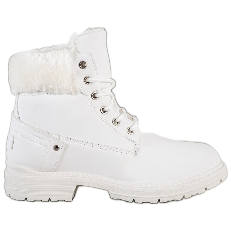 SHELOVET Botas de caminhada com pele branco