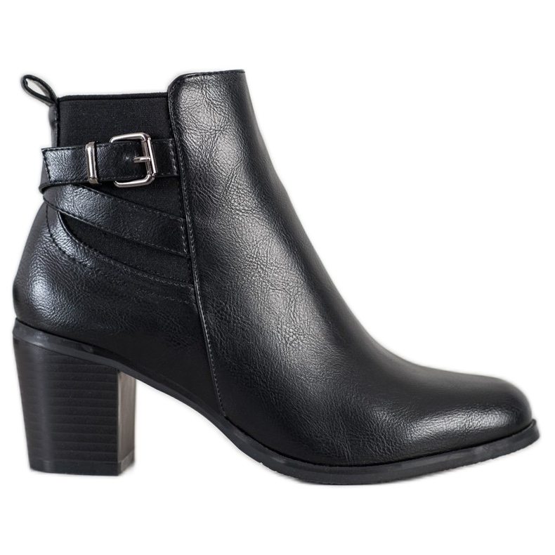 Ideal Shoes Botas pretas casuais preto