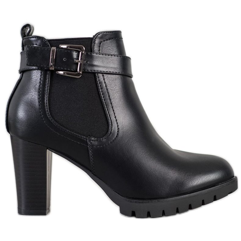 Queen Vivi Botas confortáveis ​​de salto alto preto