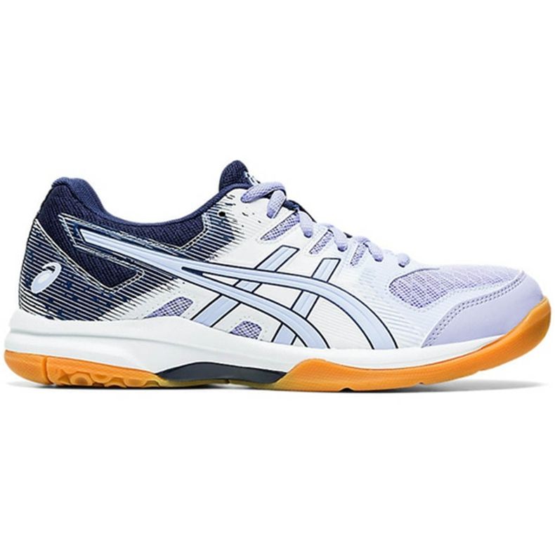 Tênis de voleibol feminino Asics Gel Rocket 9 branco-roxo 1072A034 103