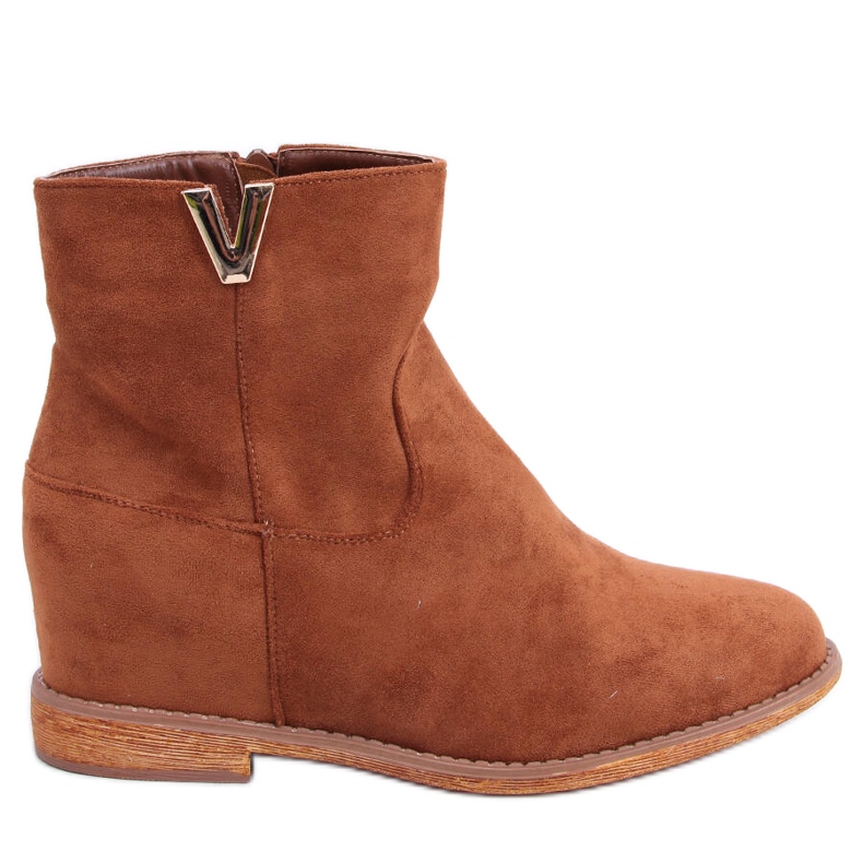 BM Botas em camelo de cunha oculta ZT1013 Camel castanho
