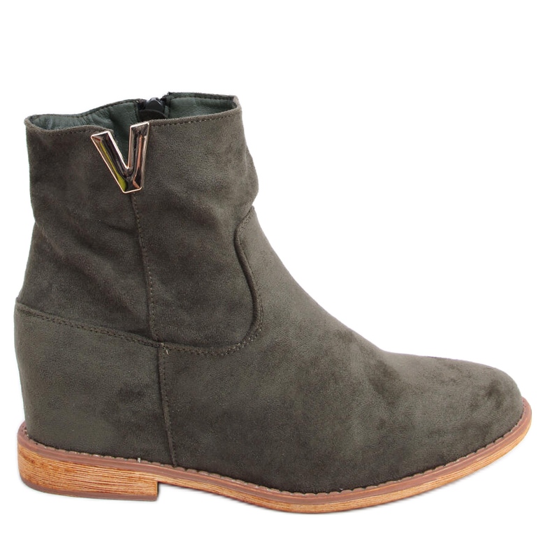 Botas verdes ZT1013 verdes em uma cunha escondida