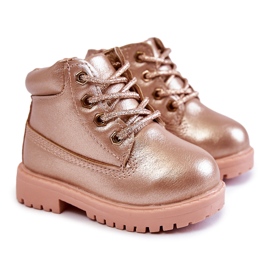 FRROCK Botas Armadilhas para Crianças Ouro Rosa Dexter