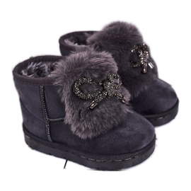Botas de neve infantis com camurça cinza Amelia