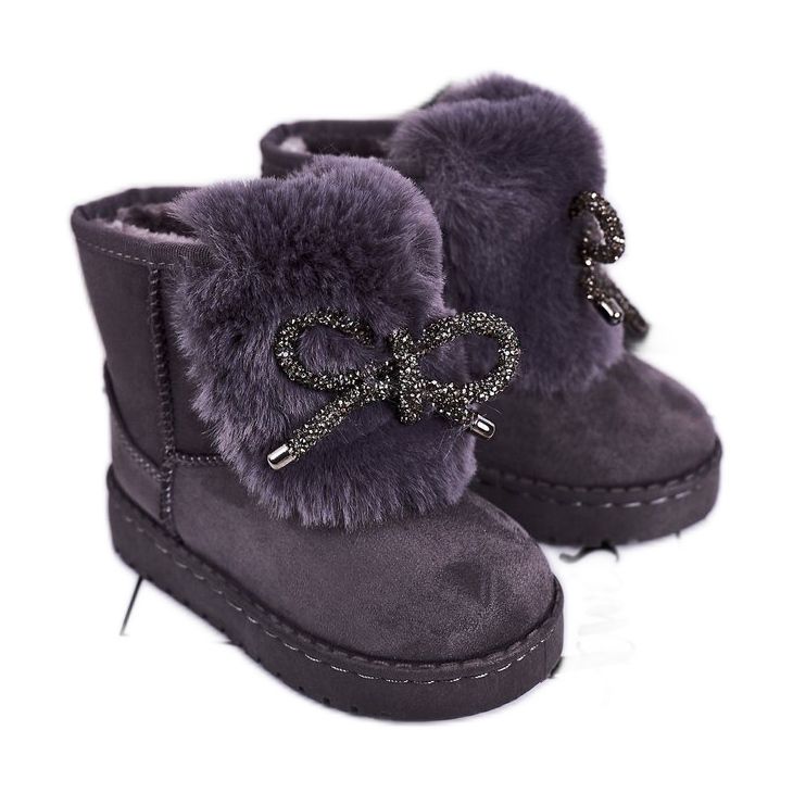 Botas de neve infantis com camurça cinza Amelia