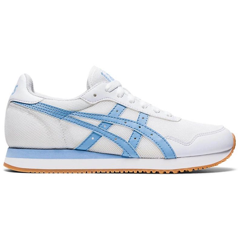 Sapatos femininos Asics Tiger Runner branco e azul 1192A160 102