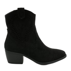 Botas de cowboy de camurça preta com zíper Allocation preto Botas de cowboy de camurça preta com zíper Allocation preto