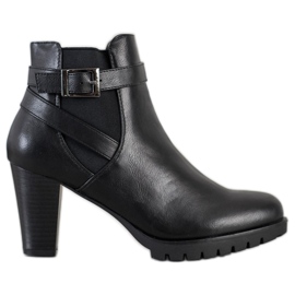 Flyfor Botas pretas de salto alto preto Flyfor Botas pretas de salto alto preto