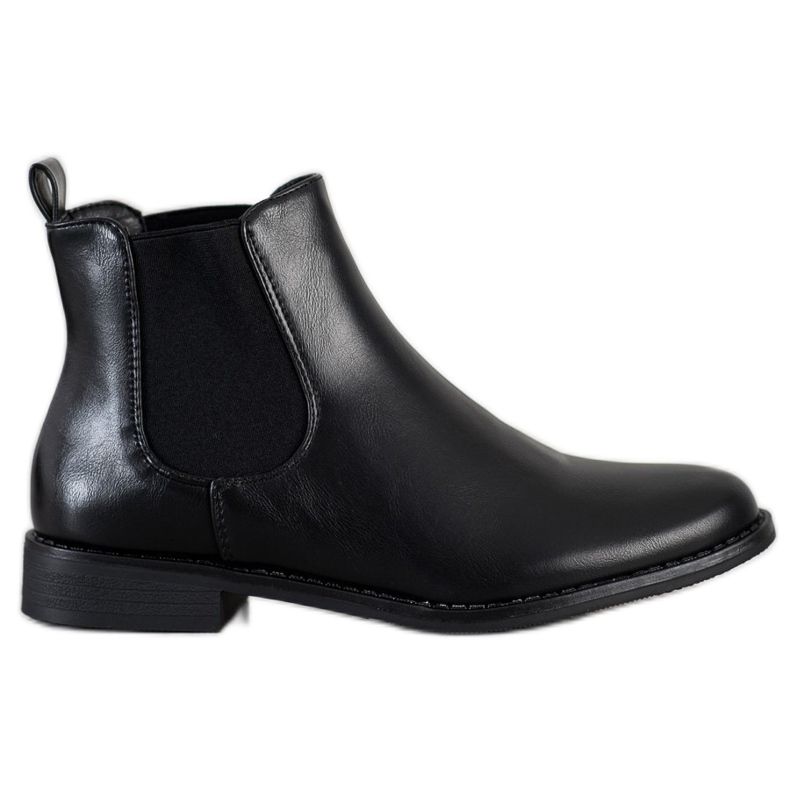 Ideal Shoes Botas chelsea quentes preto