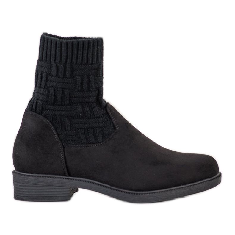 SHELOVET Botas de camurça deslizantes preto