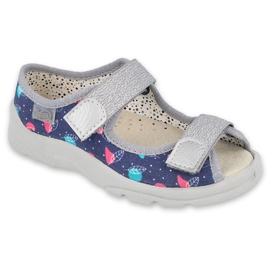 Calçados infantis Befado 869X144 azul prata cinza