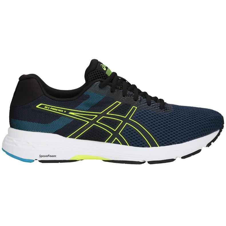 Tênis masculino Asics Gel Phoenix 9 T822N 400 preto azul marinho amarelo