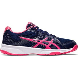 Tênis de voleibol feminino Asics Upcourt 3, azul marinho-rosa 1072A012 407 azul-marinho azul-marinho