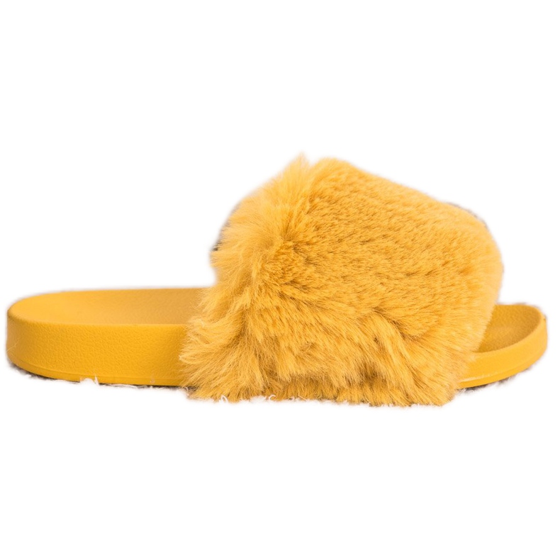 Bona Chinelos elegantes com pele amarelo