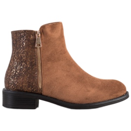 Bestelle Botas elegantes com zíper marrom