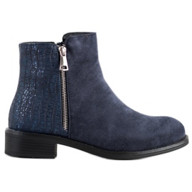 Bestelle Botas elegantes com zíper azul marinho azul Bestelle Botas elegantes com zíper azul marinho azul