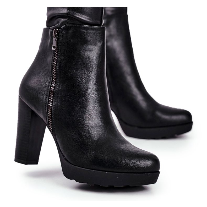 Botas de salto femininas pretas Eugene preto