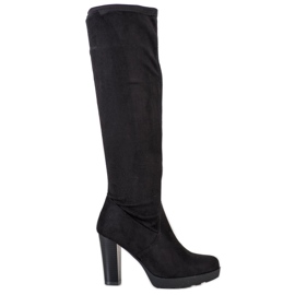 Flyfor Botas de camurça elegantes preto