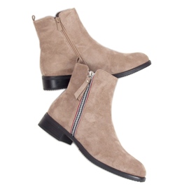 Botas femininas de tornozelo bege 168-287 LT.KHAKI