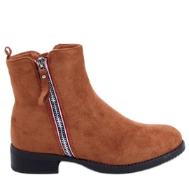 BM Botas femininas Camel 168-287 Camel marrom