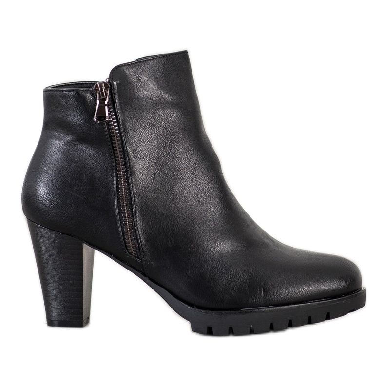 Flyfor Botas clássicas de salto alto preto