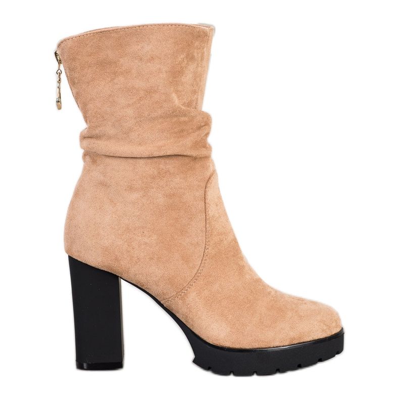 Bella Paris Botas altas na plataforma bege