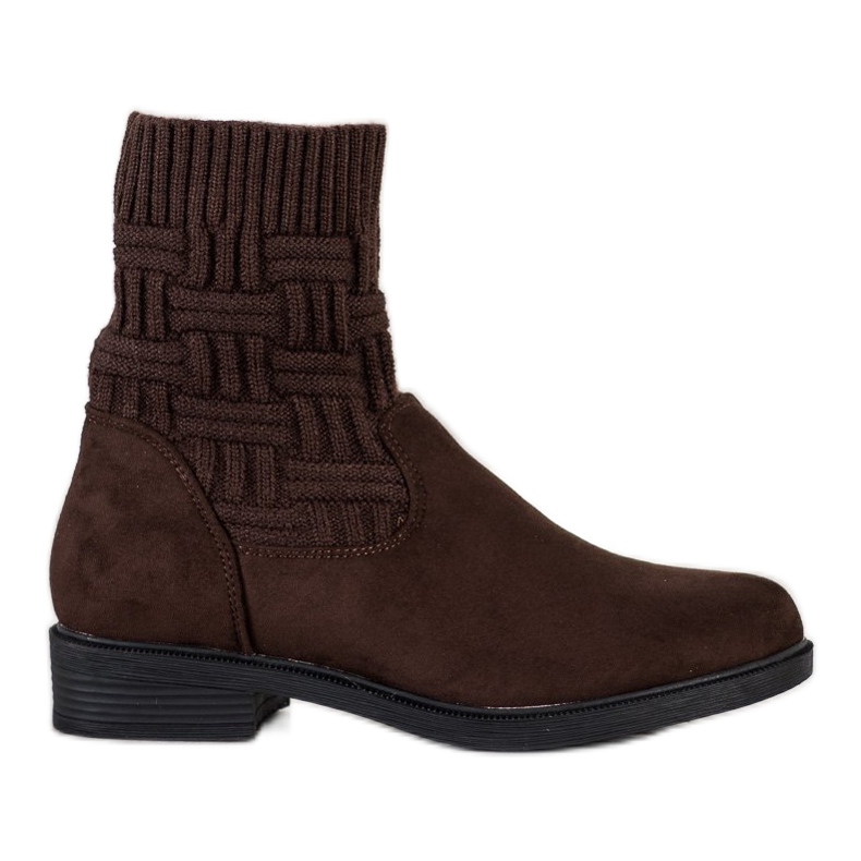 SHELOVET Botas de camurça deslizantes castanho