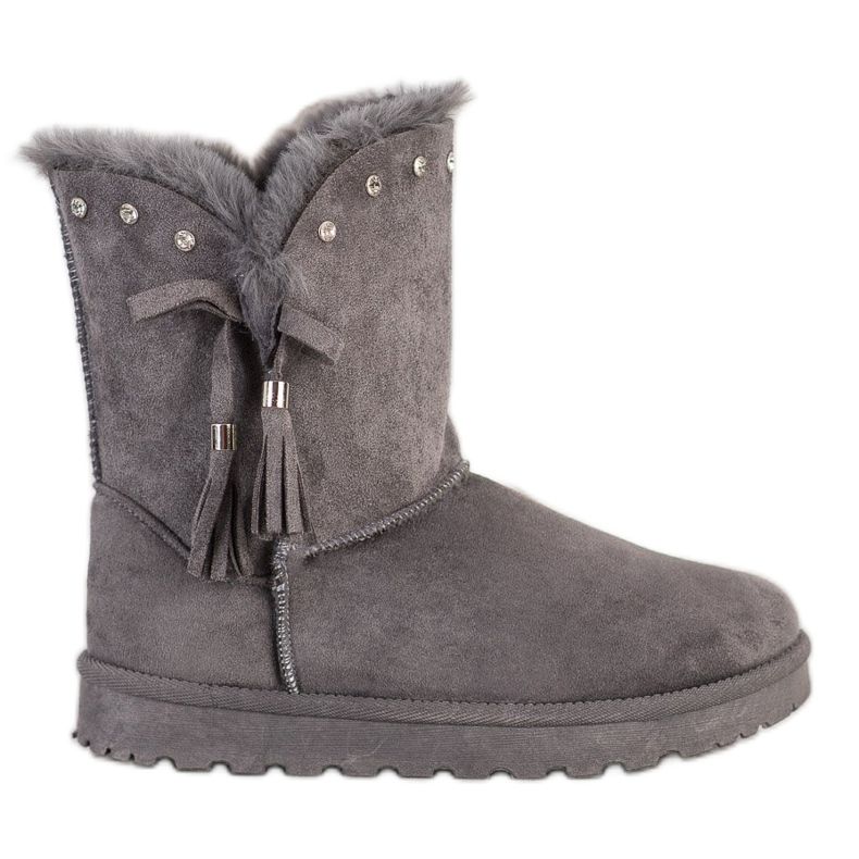 SHELOVET Mukluki cinza com zircônia cúbica