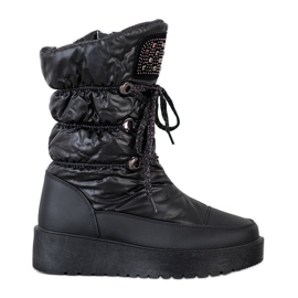 SHELOVET Botas de neve elegantes na plataforma preto