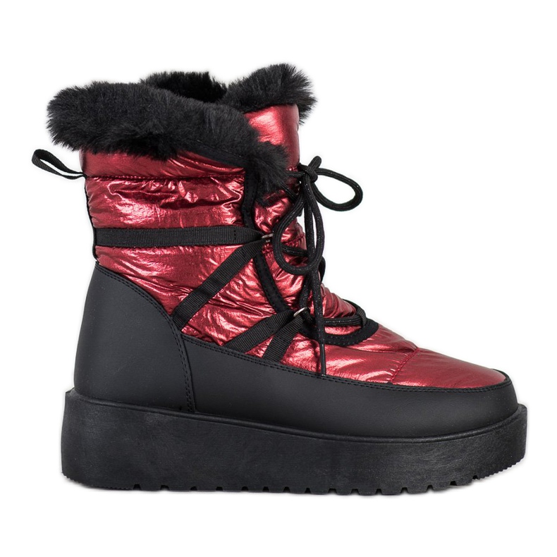 SHELOVET Botas de neve na plataforma preto vermelho