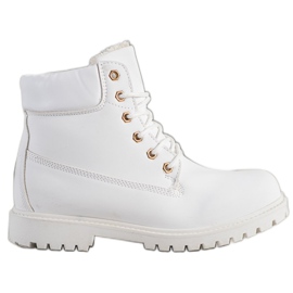SHELOVET Botas de caminhada quentes com couro ecológico branco SHELOVET Botas de caminhada quentes com couro ecológico branco
